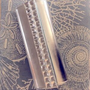 VINTAGE Silver clutch bag Tiffany blue lining